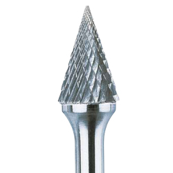Carbide Burrs - Cut Tip Cone, 8 mm Diameter Shank, NRS TCBT2200K