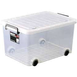 Storage Boxes - with Casters, Inter-Locking, Short, Clear INLOCK-350M-H