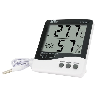 Indoor Thermometer-Hygrometer - Wall/Desktop Type, Digital, Large Display, MT-893 MT-893