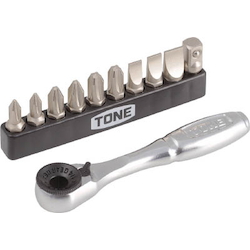 Screwdriver Ratchet and Bit Set - 6/10-Piece, BRS BR10S 1 Screwdriver Ratchet and Bit Set - 6/10-Piece, BRS BR10S